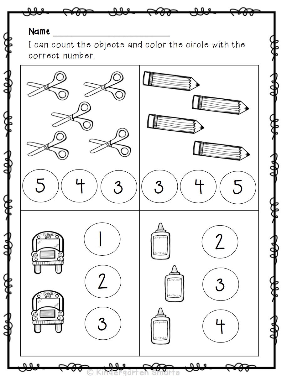 count objects worksheet - Kindergarten Smarts