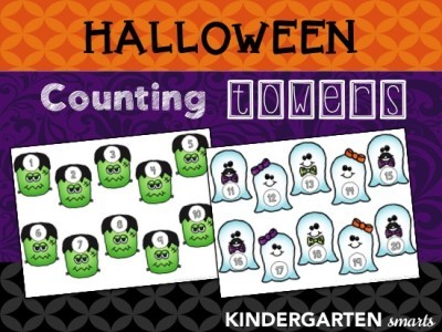 Halloween Counting Towers with a FREEBIE