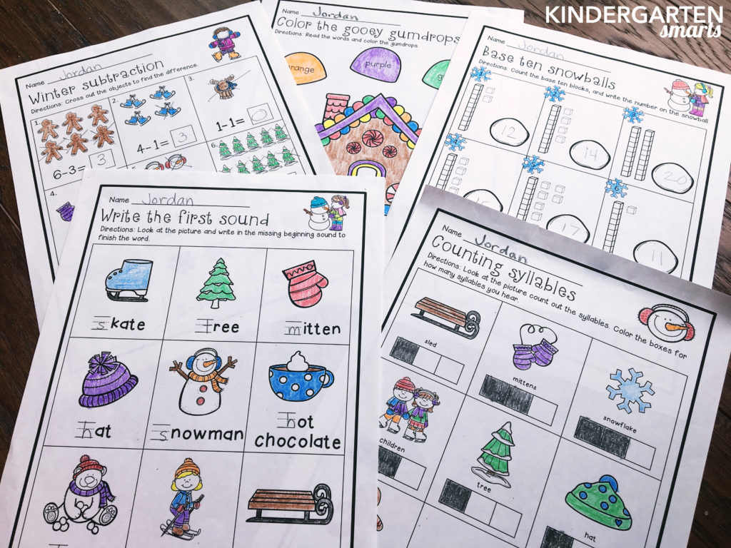 Winter Printables with a Freebie - Kindergarten Smarts