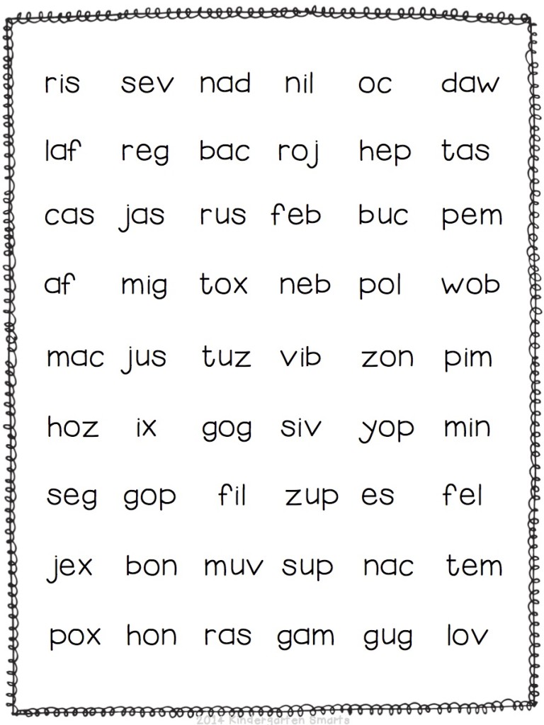 Printable Nonsense Words Words Print