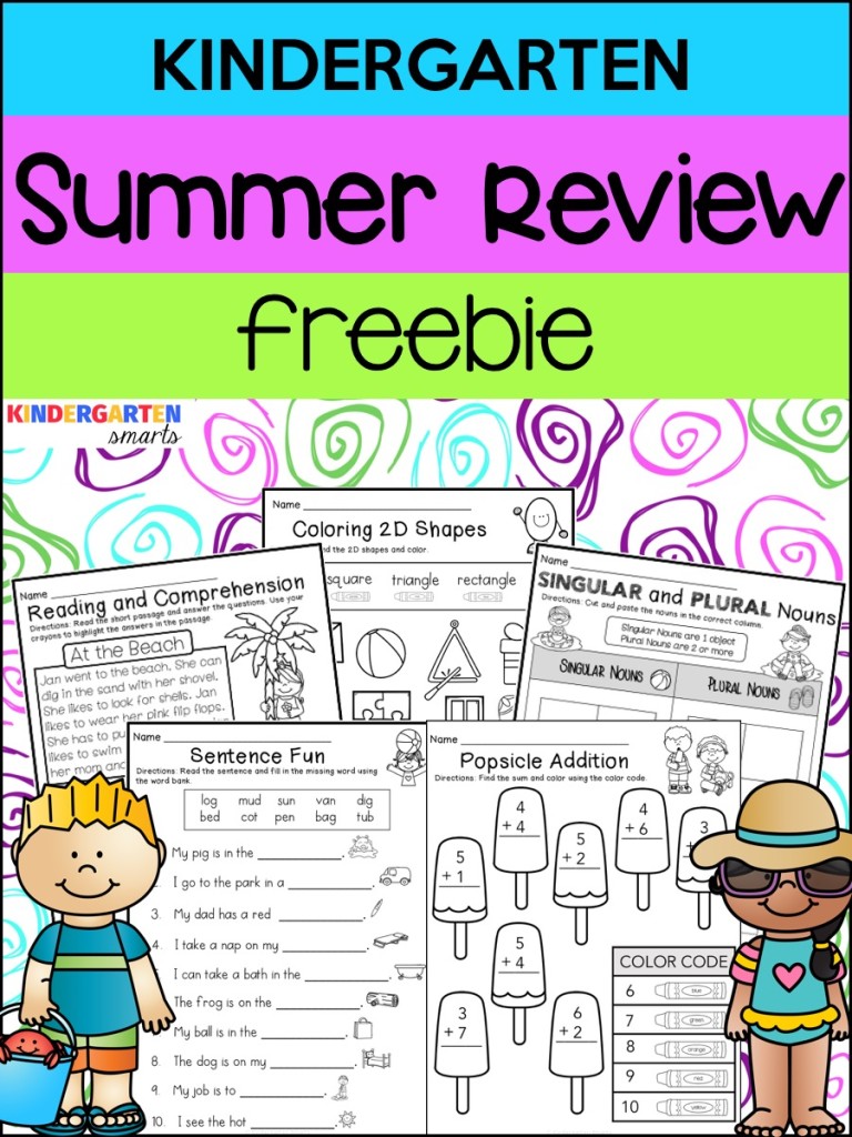 Summer Review with a freebie Kindergarten Smarts