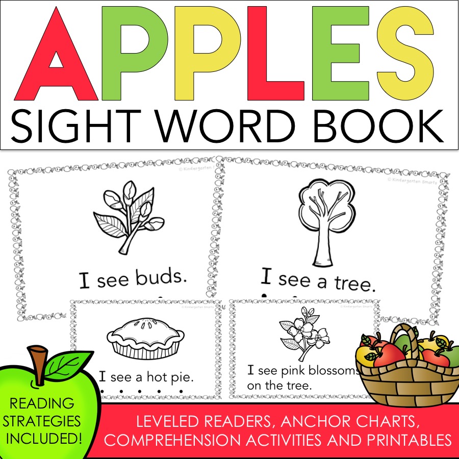 Apples Sight Word Book with a FREEBIE - Kindergarten Smarts