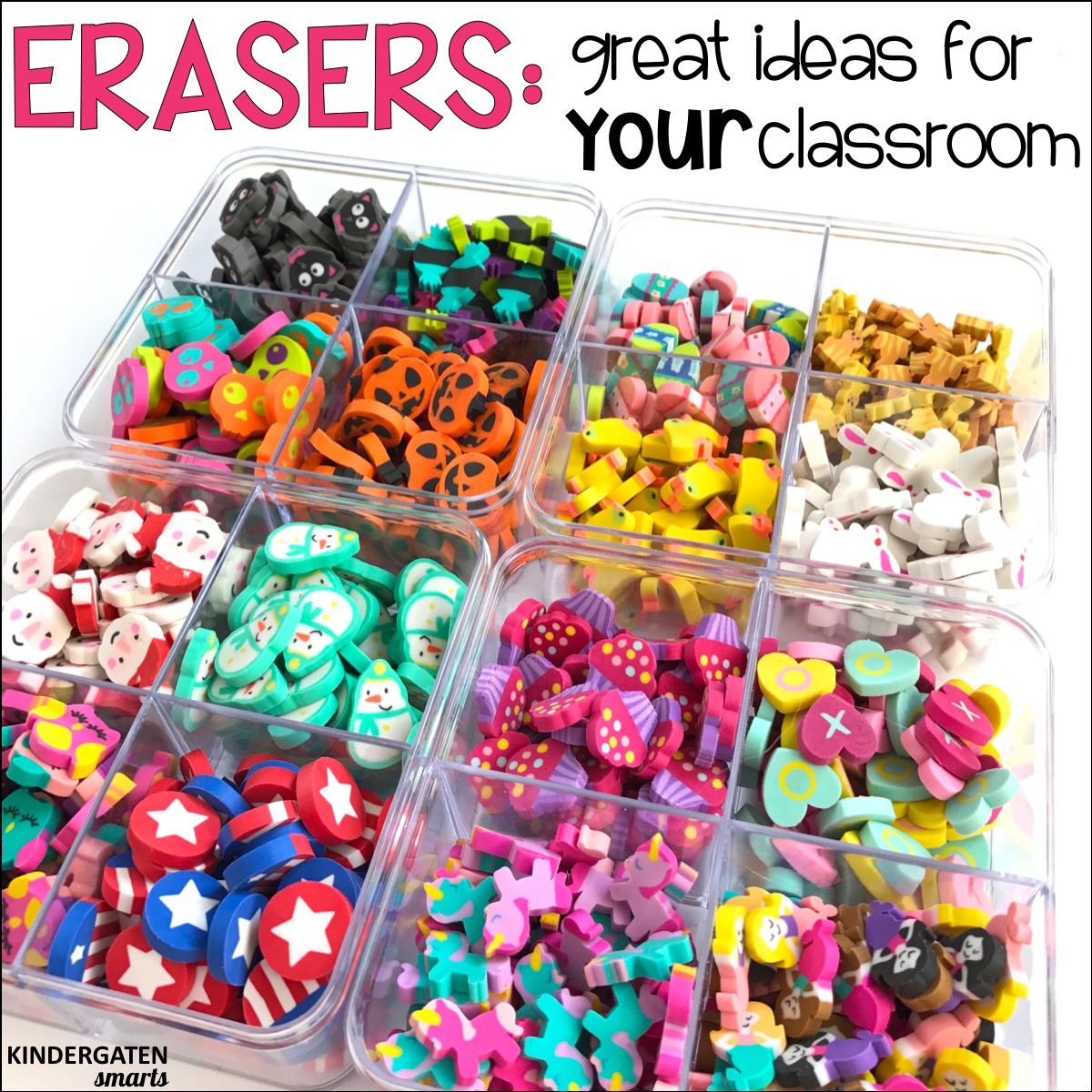 60 Mini Target Erasers Summer Fun Teacher Supply Sorting Math Counters ice cream 