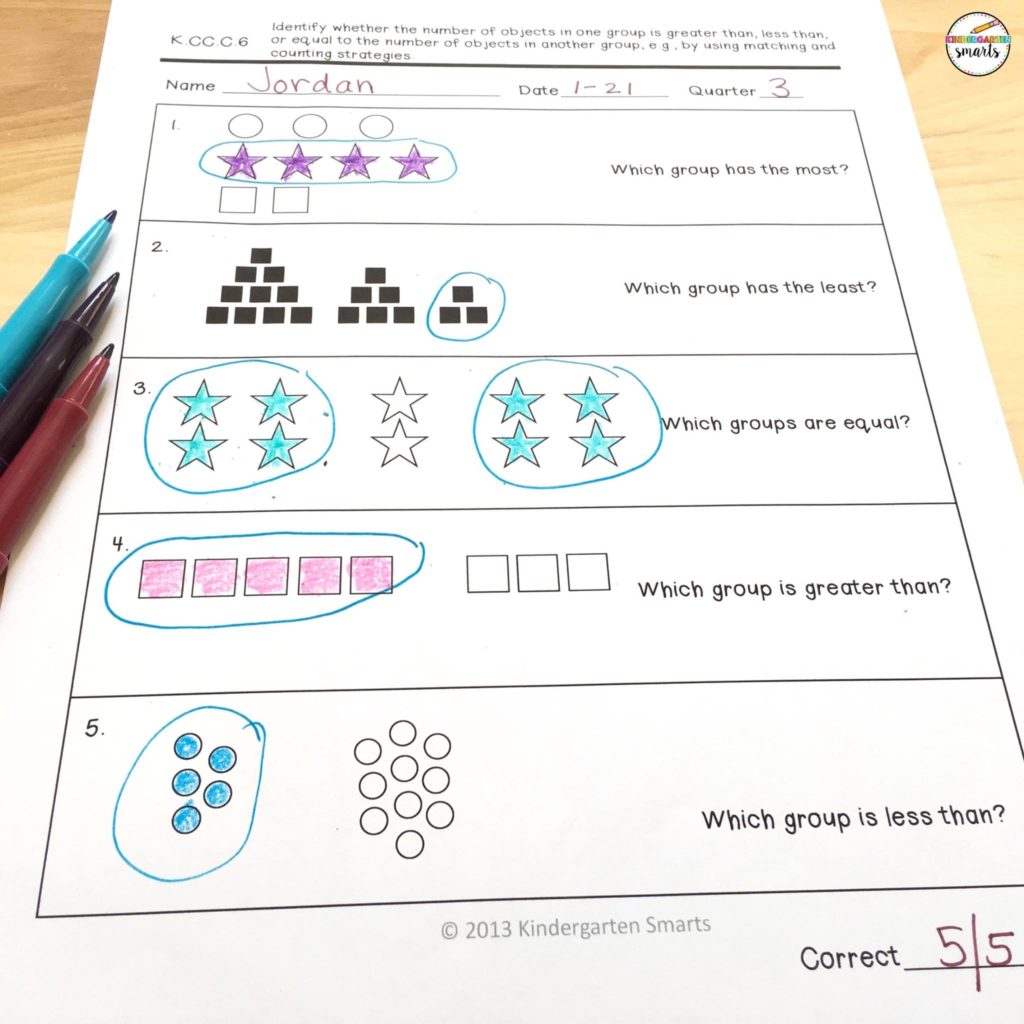 kindergarten math assessments
