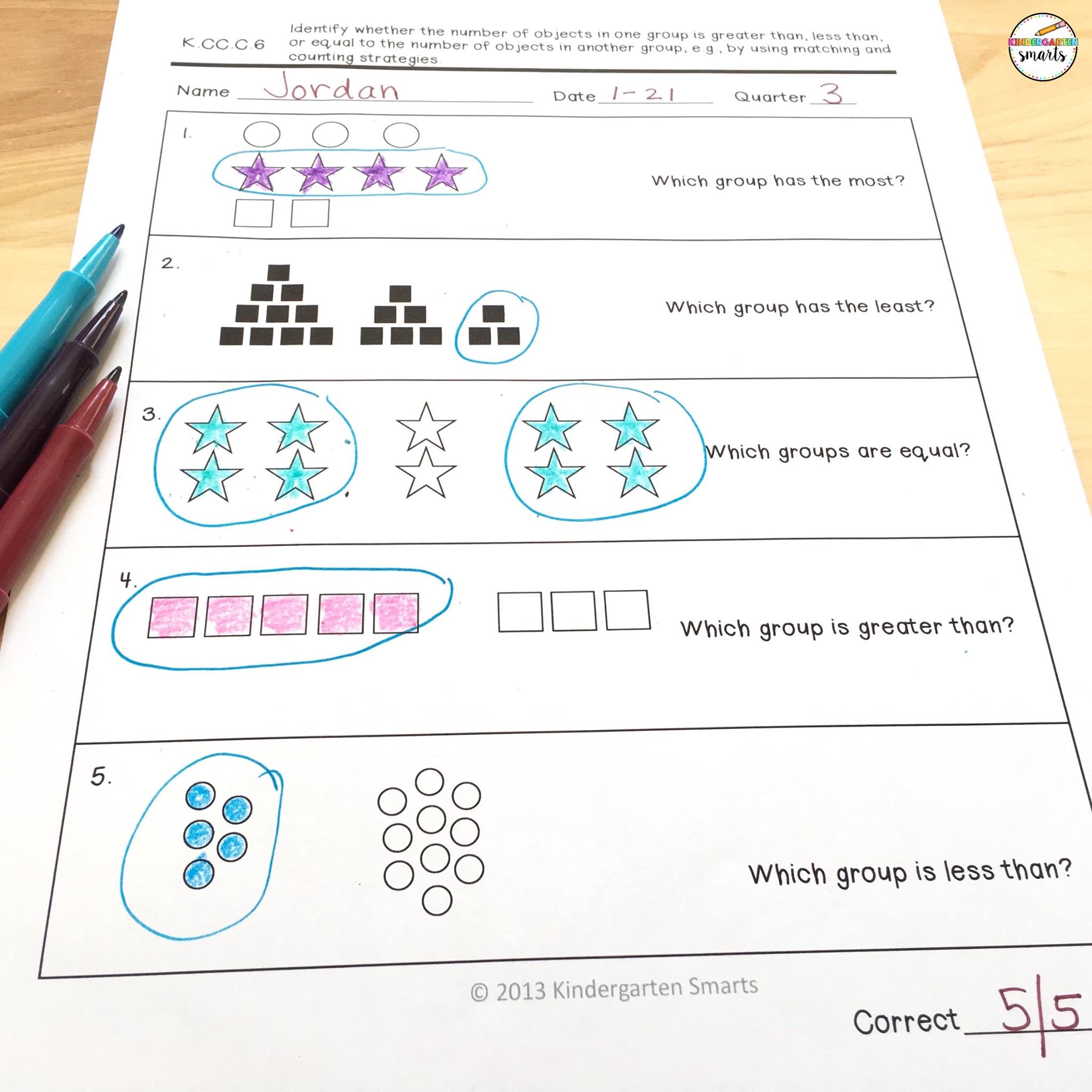 Math Assessments 3 Kindergarten Smarts