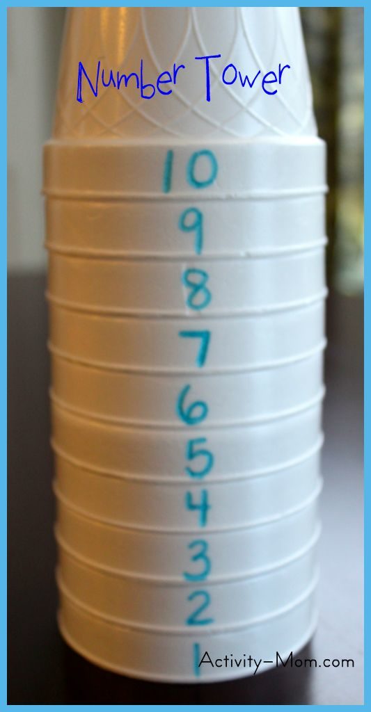 Preschool Math Activity: Number Cups