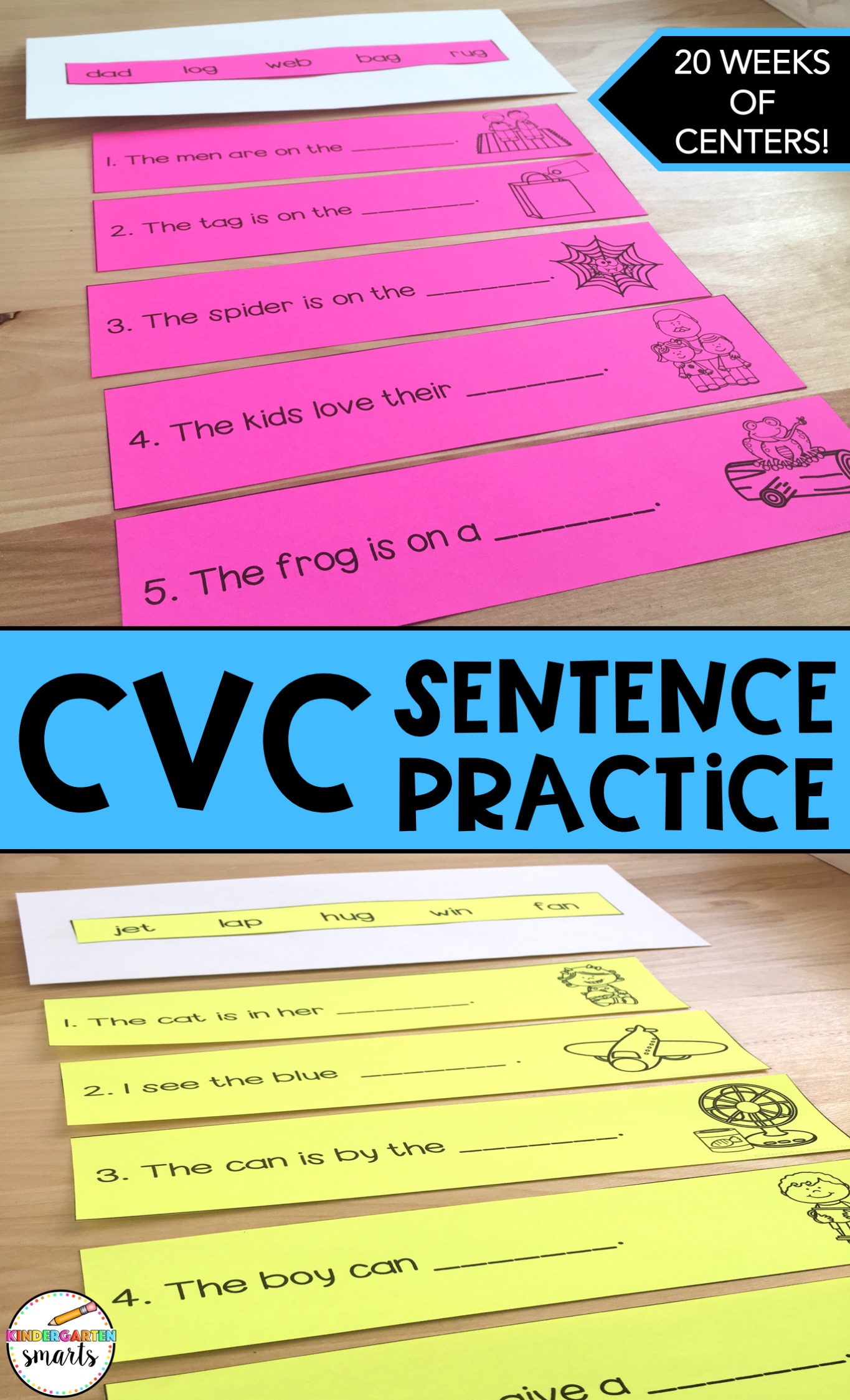 cvc sentence practice - Kindergarten Smarts